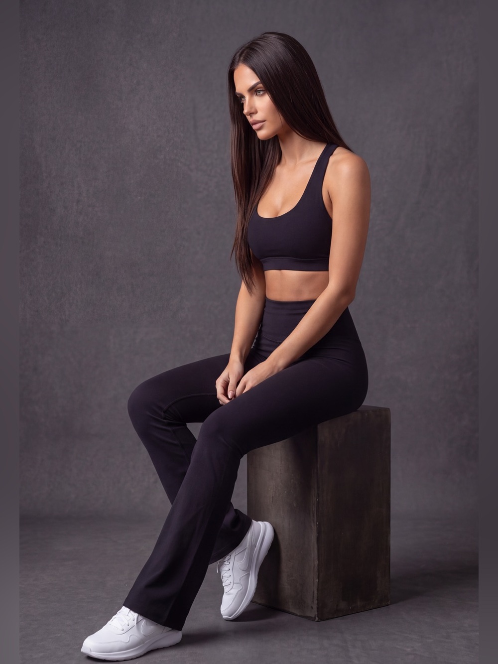 American Eagle Outfitters Black High-Waist Flare Leggings